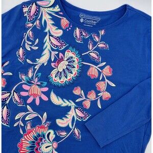 Coolibar Morada Everyday Long Sleeve Floral T-Shirt Womens Small UPF 50+ Bamboo